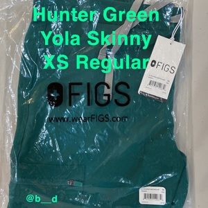 Figs Hunter Green Yola Skinny XS Reg